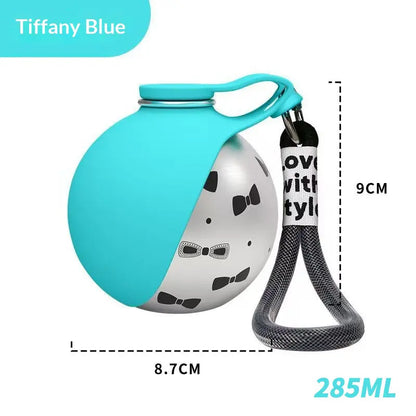 Ultimate 2-In-1 Portable Dog Water Bottle & Bowl - 10Oz Stainless Steel Travel Dispenser, No-Spill Leak-Proof Design for Hiking & Adventures!