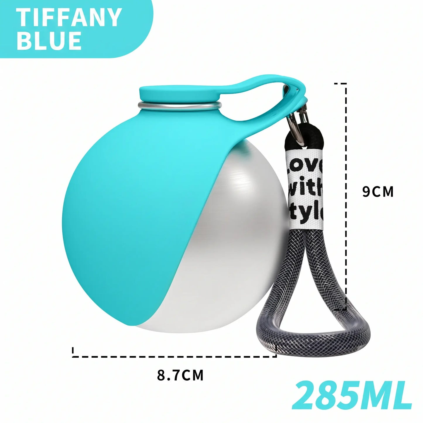 Ultimate 2-In-1 Portable Dog Water Bottle & Bowl - 10Oz Stainless Steel Travel Dispenser, No-Spill Leak-Proof Design for Hiking & Adventures!