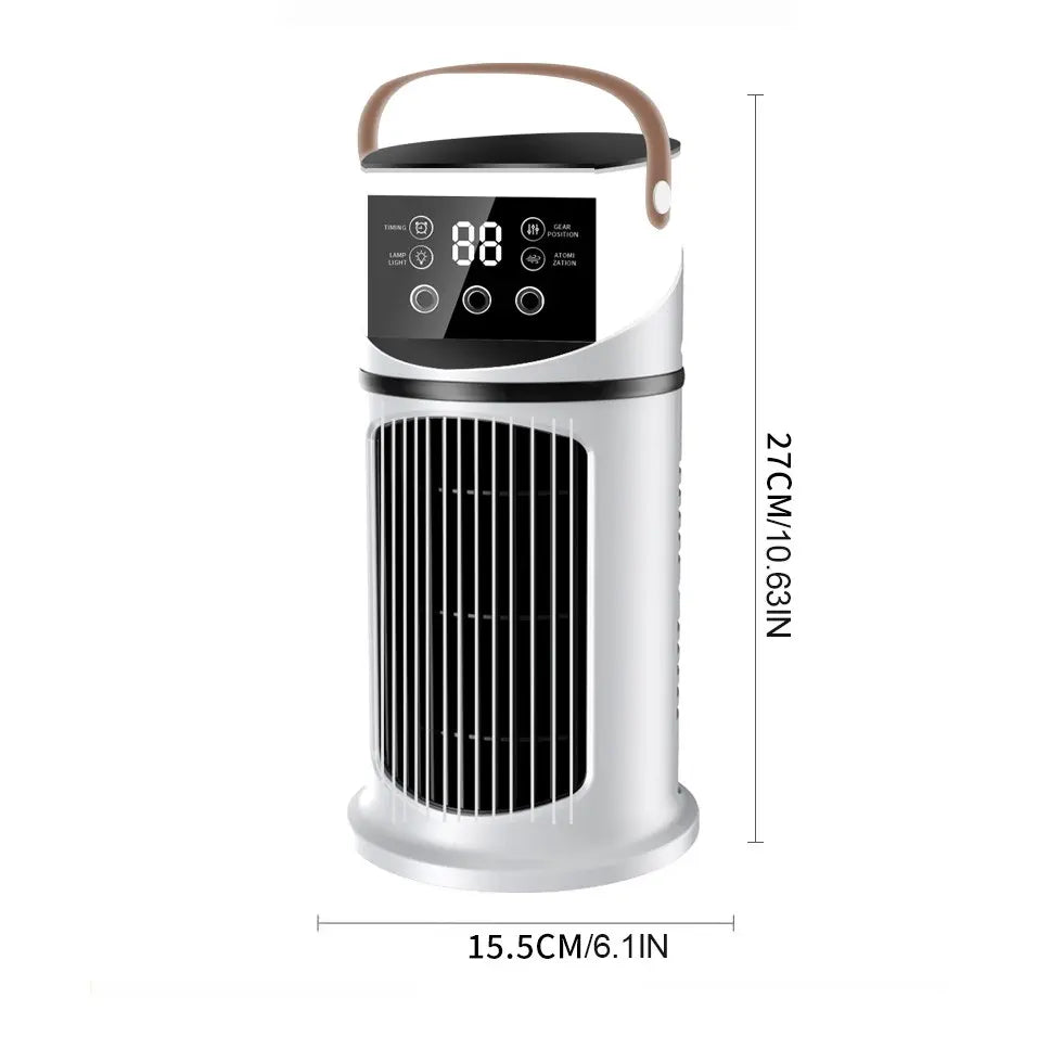 Stay Cool and Refreshed with Our Multifunctional Mist Humidifier and Cooling Fan - 9-Speed Settings, 8-Hour Timer, and Color-Changing LED Lights for Home, Office, and Dormitory!