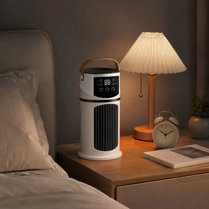 Stay Cool and Refreshed with Our Multifunctional Mist Humidifier and Cooling Fan - 9-Speed Settings, 8-Hour Timer, and Color-Changing LED Lights for Home, Office, and Dormitory!