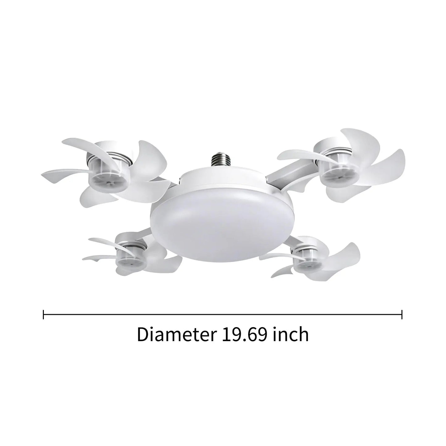 MREGB 2026 Dimmable LED Ceiling Fan Light with Remote - Ultra-Quiet, Energy-Saving 2-in-1 E27 Socket Fan for Bedroom, Kitchen, Garage