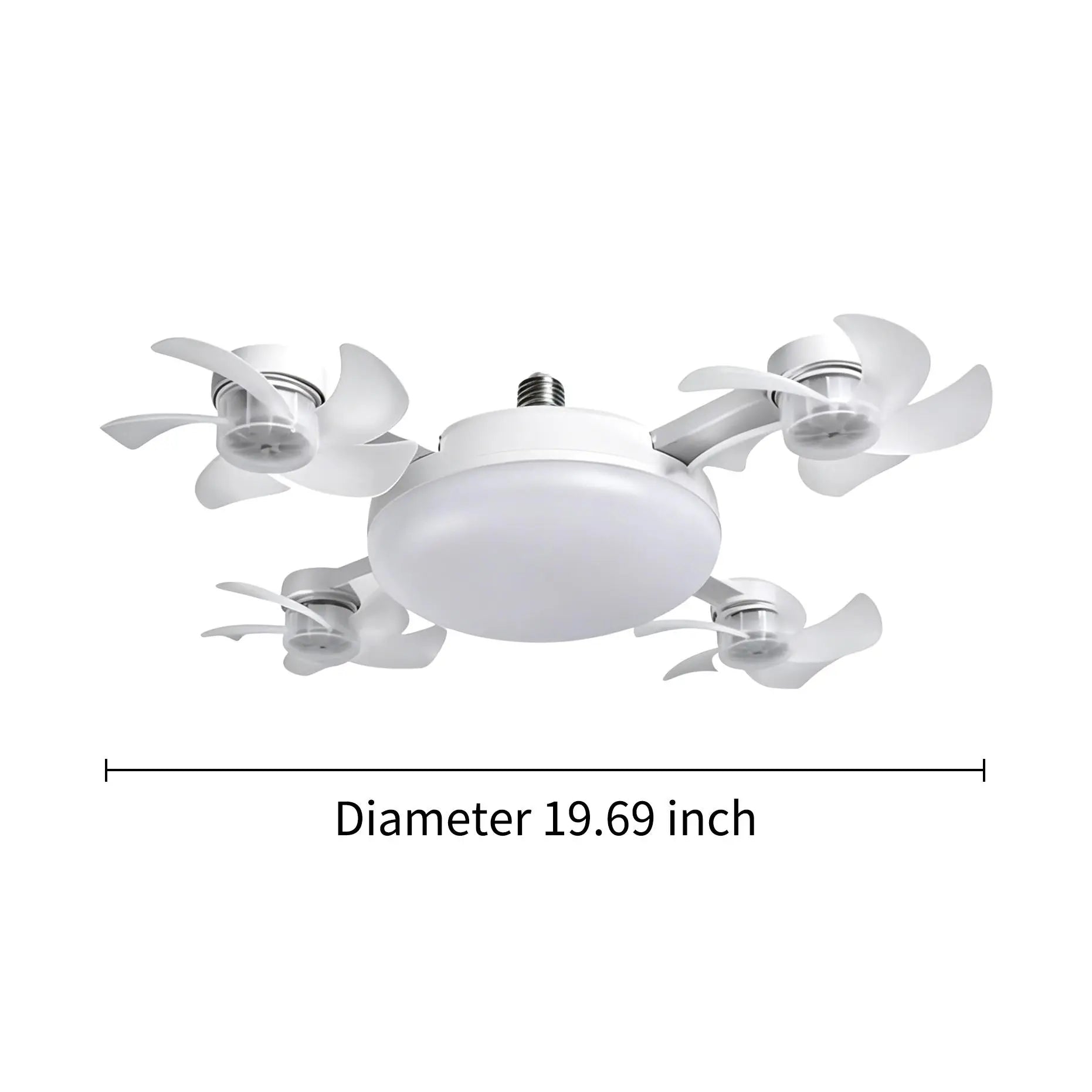 MREGB 2026 Dimmable LED Ceiling Fan Light with Remote - Ultra-Quiet, Energy-Saving 2-in-1 E27 Socket Fan for Bedroom, Kitchen, Garage