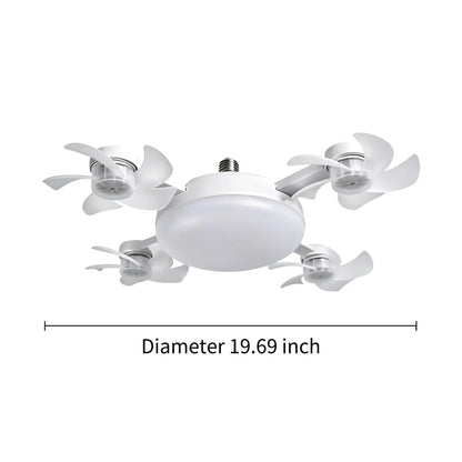 MREGB 2026 Dimmable LED Ceiling Fan Light with Remote - Ultra-Quiet, Energy-Saving 2-in-1 E27 Socket Fan for Bedroom, Kitchen, Garage