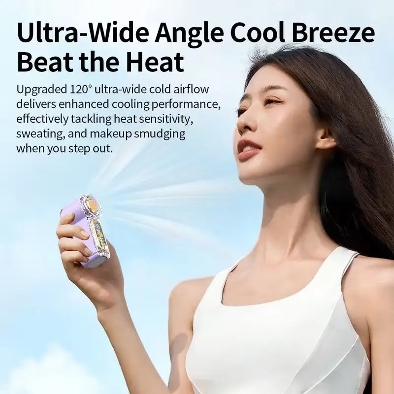 USB Rechargeable Portable Handheld Fan with Speed Control & Digital Display - Perfect for Home, Outdoor, Makeup, and Desk Use