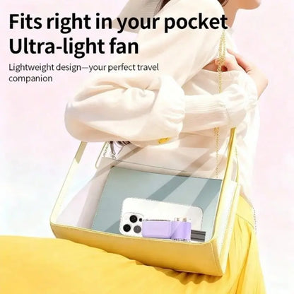 USB Rechargeable Portable Handheld Fan with Speed Control & Digital Display - Perfect for Home, Outdoor, Makeup, and Desk Use